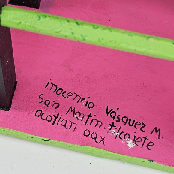 Oaxacan Folk Art Anthropomorphic Goat Man Table Mezcal Bottles Inocencio Vasquez - Picture 5 of 16